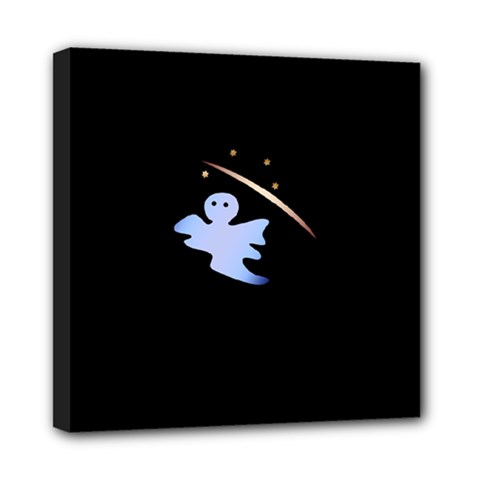 Ghost Night Night Sky Small Sweet Mini Canvas 8  X 8  (stretched) by Amaryn4rt
