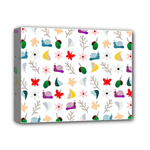 Snail Butterfly Pattern Seamless Deluxe Canvas 14  X 11  (stretched) by Ravend