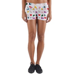 Snail Butterfly Pattern Seamless Yoga Shorts by Ravend