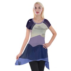 Summer Season Nature Short Sleeve Side Drop Tunic