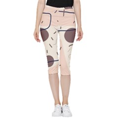 Red Brochure Flyer Poster Music Inside Out Lightweight Velour Capri Leggings  by Grandong
