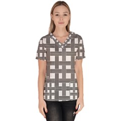 Seamless Stripe Pattern Lines Women s V-neck Scrub Top by Apen