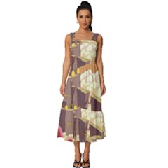 Animated Castle Illustration Adventure Time Cartoon Nature Square Neckline Tiered Midi Dress by Sarkoni