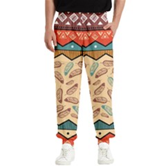 Ethnic-tribal-pattern-background Men s Elastic Waist Pants by Apen