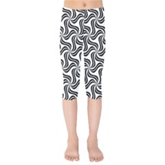 Soft Pattern Repeat Monochrome Kids  Capri Leggings  by Ravend