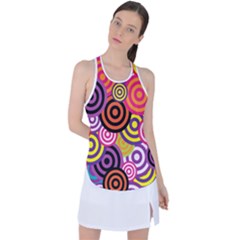 Abstract Circles Background Retro Racer Back Mesh Tank Top by Ravend