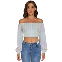 Seamless Background Abstract Vector Long Sleeve Crinkled Weave Crop Top by Ravend