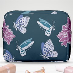 Butterfly Pattern Dead Death Rose Make Up Pouch (large) by Ravend