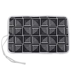 Pattern Op Art Black White Grey Pen Storage Case (l) by Ravend