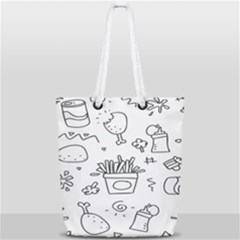 Set Chalk Out Scribble Collection Full Print Rope Handle Tote (small) by Ravend