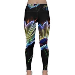 Flower Pattern Design Abstract Background Lightweight Velour Classic Yoga Leggings by Amaryn4rt