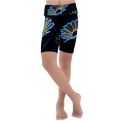 Flower Pattern Design Abstract Background Kids  Lightweight Velour Cropped Yoga Leggings by Amaryn4rt