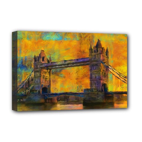 London Tower Abstract Bridge Deluxe Canvas 18  X 12  (stretched) by Amaryn4rt