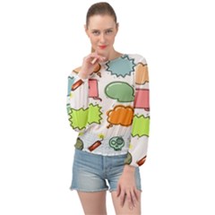 Set Collection Balloon Image Banded Bottom Chiffon Top by Pakjumat
