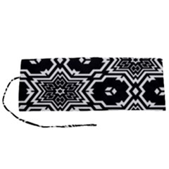 Black And White Pattern Background Structure Roll Up Canvas Pencil Holder (s) by Pakjumat
