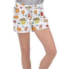 Cute Sketch Set Child Fun Funny Women s Velour Lounge Shorts by Pakjumat