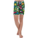 Pop Art Colorful Seamless Pattern Kids  Lightweight Velour Capri Yoga Leggings
