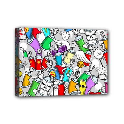 Graffity Characters Seamless Pattern Art Mini Canvas 7  X 5  (stretched)