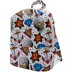 Full Color Flash Tattoo Patterns Zip Up Backpack by Bedest