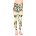 Seamless Pattern With Flower Birds Kids  Classic Winter Leggings