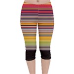 Neopolitan Horizontal Lines Strokes Velvet Capri Leggings 
