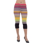 Neopolitan Horizontal Lines Strokes Lightweight Velour Capri Leggings 