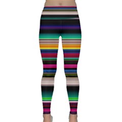 Horizontal Lines Colorful Lightweight Velour Classic Yoga Leggings by Pakjumat