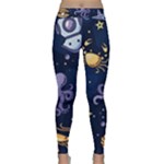 Marine Seamless Pattern Thin Line Memphis Style Classic Yoga Leggings
