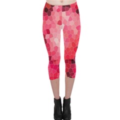 Mosaic Structure Pattern Background Capri Leggings  by Hannah976