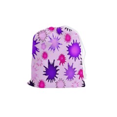 Inks Drops Black Paint Design Drawstring Pouch (medium)