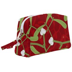 Mistletoe Christmas Texture Advent Wristlet Pouch Bag (large) by Hannah976