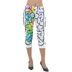 Brain Mind Psychology Idea Drawing Lightweight Velour Capri Leggings  by Grandong