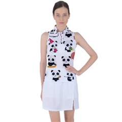 Playing Pandas Cartoons Women s Sleeveless Polo T-shirt by Apen
