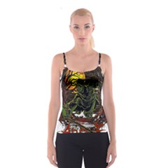 Grim Reaper Above Art  Monster Moon Letter Poster Spaghetti Strap Top by Sarkoni