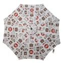 Vector Thin Line Art Vet Seamless Pattern Hook Handle Umbrellas (Large) View1