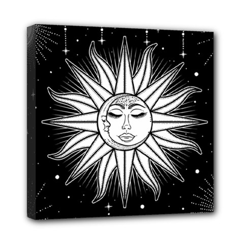 Sun Moon Star Universe Space Mini Canvas 8  X 8  (stretched) by Ravend