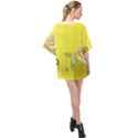 Adventure Time Jake The Dog Finn The Human Artwork Yellow Oversized Chiffon Top View2