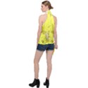 Adventure Time Jake The Dog Finn The Human Artwork Yellow Halter Asymmetric Satin Top View2
