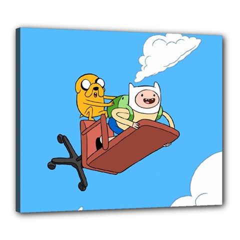Cartoon Adventure Time Jake And Finn Canvas 24  X 20  (stretched)