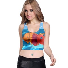 Adventure Time Fish Landscape Racer Back Crop Top by Sarkoni