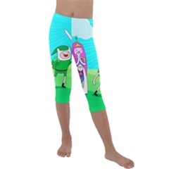 Adventure Time The Legend Of Zelda Parody Kids  Lightweight Velour Capri Leggings 
