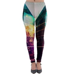 Tropical Forest Jungle Ar Colorful Midjourney Spectrum Trippy Psychedelic Nature Trees Pyramid Lightweight Velour Leggings by Sarkoni