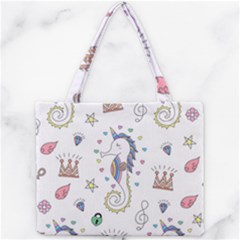 Seamless Pattern Cute Unicorn Cartoon Hand Drawn Mini Tote Bag by Bedest