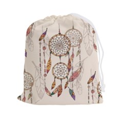 Coloured Dreamcatcher Background Drawstring Pouch (2xl) by Hannah976