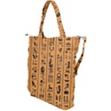 Egyptian Hieroglyphs Ancient Egypt Letters Papyrus Background Vector Old Egyptian Hieroglyph Writing Shoulder Tote Bag View2