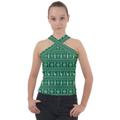 Wallpaper Ugly Sweater Backgrounds Christmas Cross Neck Velour Top by artworkshop