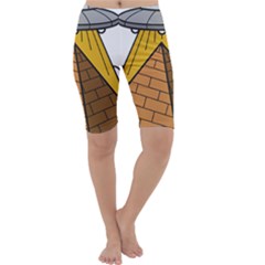 Unidentified Flying Object Ufo Under The Pyramid Cropped Leggings  by Sarkoni