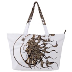 Psychedelic Art Drawing Sun And Moon Head Fictional Character Full Print Shoulder Bag by Sarkoni