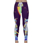 Cat Astronaut Space Retro Universe Lightweight Velour Classic Yoga Leggings