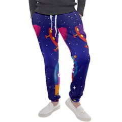 Cartoon Funny Aliens With Ufo Duck Starry Sky Set Men s Jogger Sweatpants by Ndabl3x